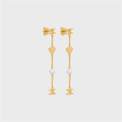 boucles d'oreille celine|BOUCLES D'OREILLES CLOUS CELINE EN LAITON DORÉ.